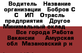 Водитель › Название организации ­ Бобров С.С., ИП › Отрасль предприятия ­ Другое › Минимальный оклад ­ 25 000 - Все города Работа » Вакансии   . Амурская обл.,Мазановский р-н